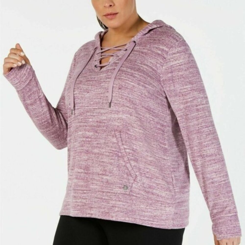 Ideology Space-Dyed Lace-Up Hoodie. L